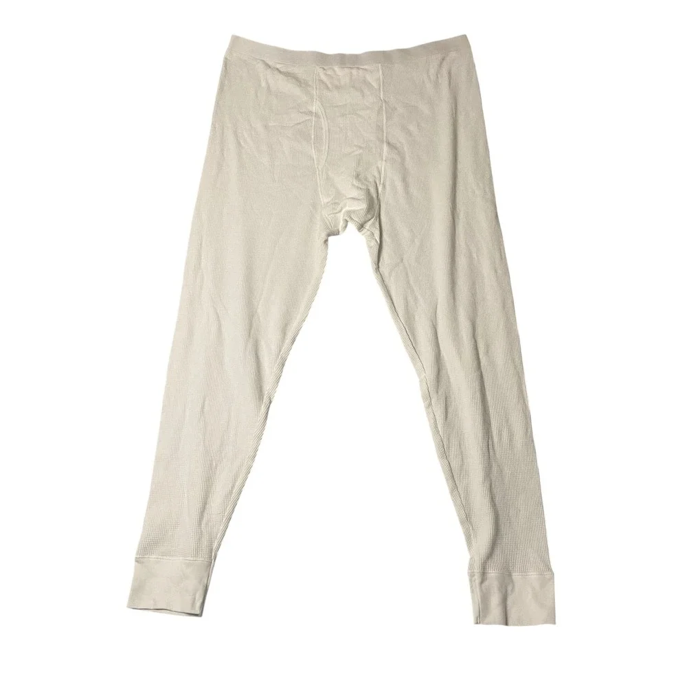 Terramar Mens 2XL White Waffle Knit Thermal Underwear Bottoms Long‎ Johns Base